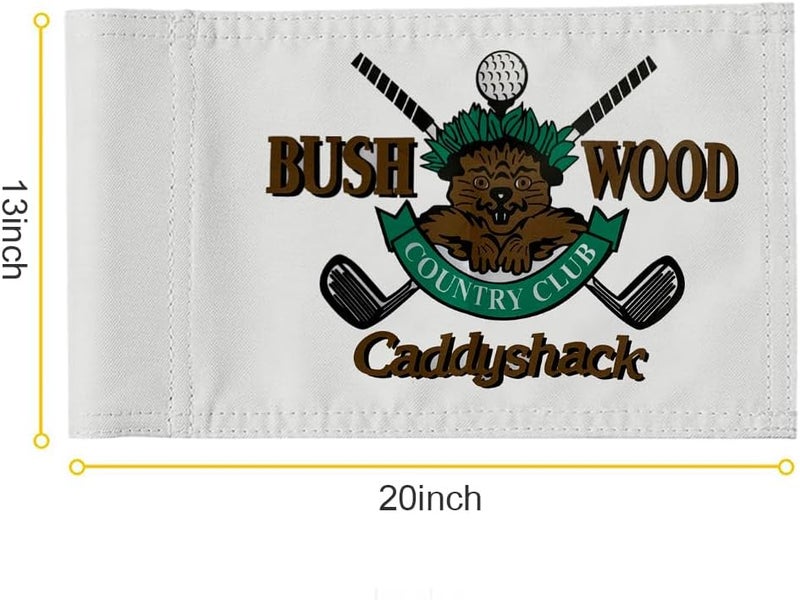 2BUT Standard Bushwood Country Club Golf Pin Flag Practic Putting Green Golf Flag For Backyard Garden Double-Sewn 600D Nylon Miniature Pin Flag Regulation Tube Flag(BWD 20"X13") - Image 2